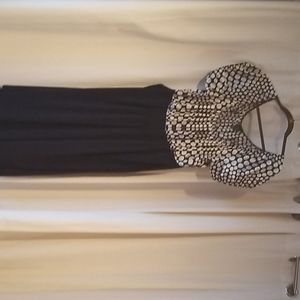 Lane Bryant polka dot top and black bottom dress